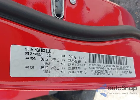 2019 Dodge Journey Crossroad z USA, uszkodzony, nr VIN 3C4PDCGG6KT717502